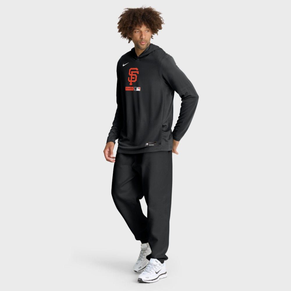 San Francisco Giants Nike Authentic Collection Dri-FIT Long Sleeve Hooded T-Shirt - Black T-shirts