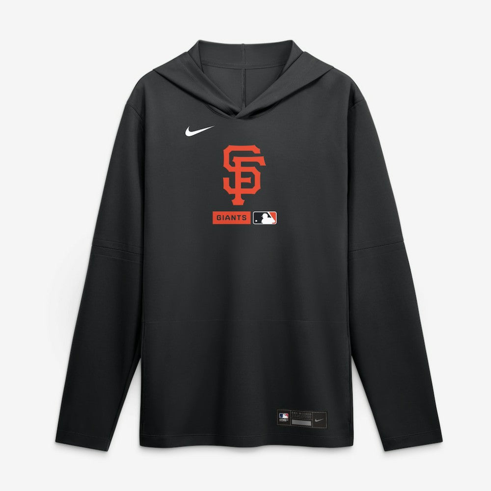 San Francisco Giants Nike Authentic Collection Dri-FIT Long Sleeve Hooded T-Shirt - Black T-shirts