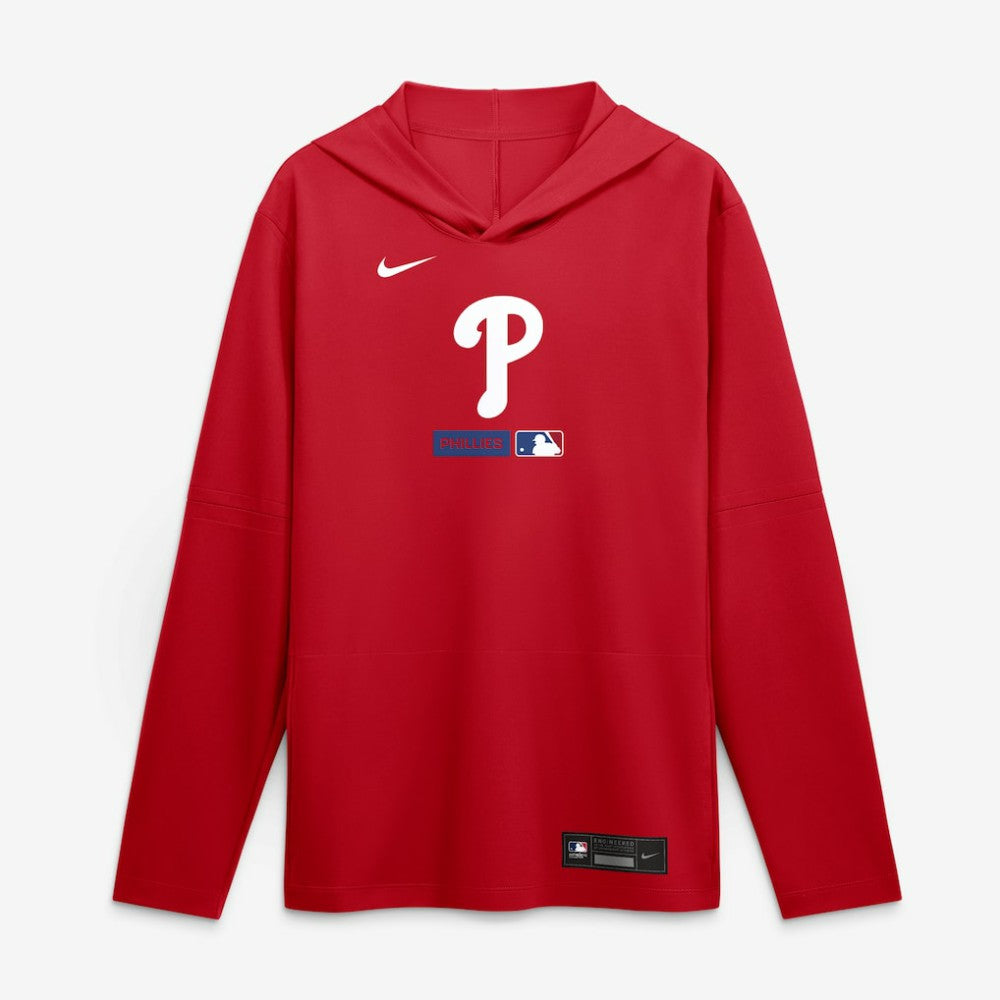 Philadelphia Phillies Nike Authentic Collection Dri-FIT Long Sleeve Hooded T-Shirt - Red T-shirts