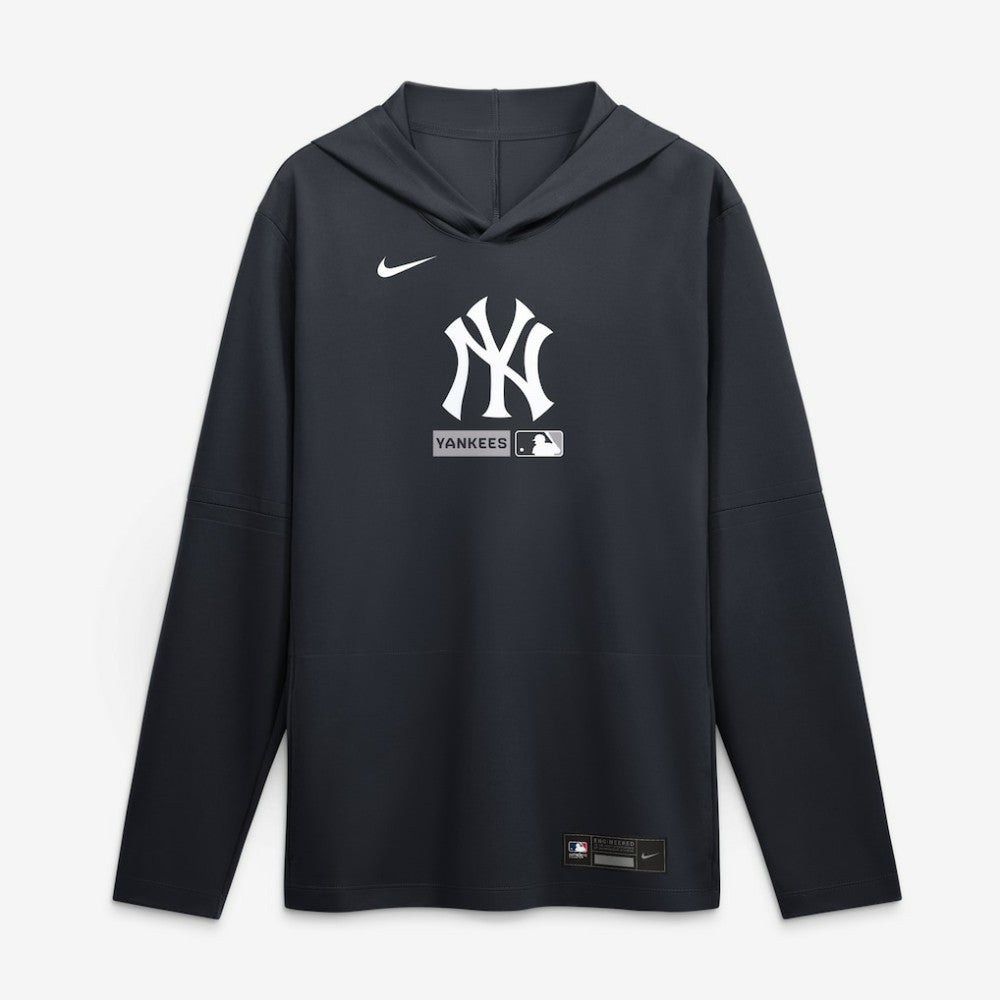 New York Yankees Nike Authentic Collection Dri-FIT Long Sleeve Hooded T-Shirt - Navy T-shirts