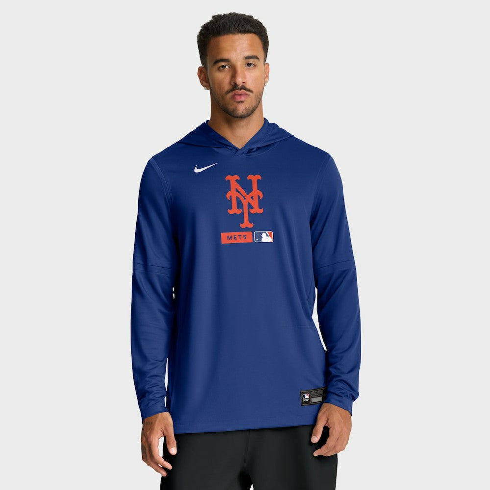New York Mets Nike Authentic Collection Dri-FIT Long Sleeve Hooded T-Shirt - Royal T-shirts