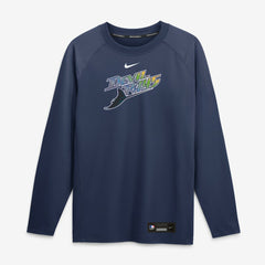 Tampa Bay Rays Nike Authentic Collection Game Time Raglan Long Sleeve T-Shirt - Navy T-shirts