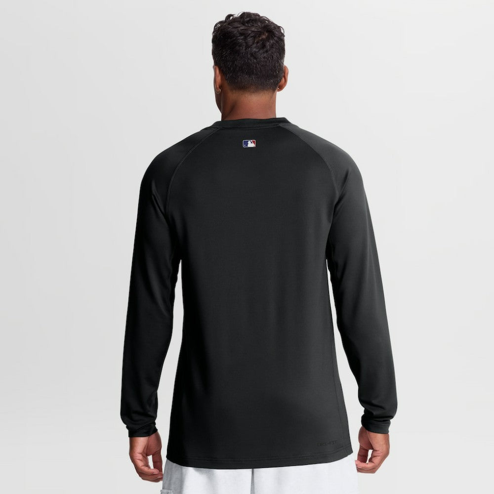 Los Angeles Dodgers Nike Authentic Collection Game Time Raglan Long Sleeve T-Shirt - Black T-shirts