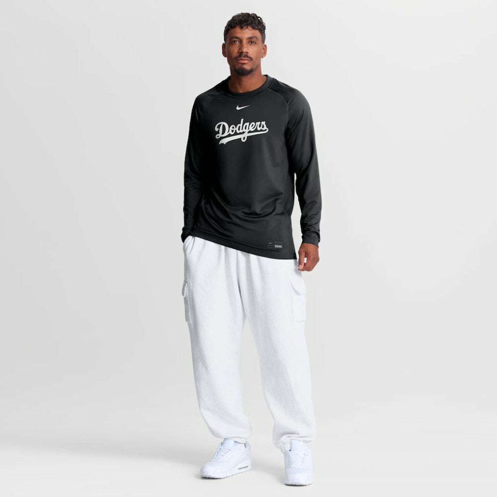 Los Angeles Dodgers Nike Authentic Collection Game Time Raglan Long Sleeve T-Shirt - Black T-shirts