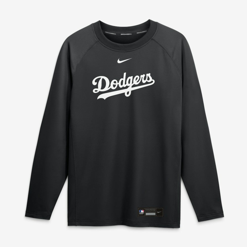 Los Angeles Dodgers Nike Authentic Collection Game Time Raglan Long Sleeve T-Shirt - Black T-shirts