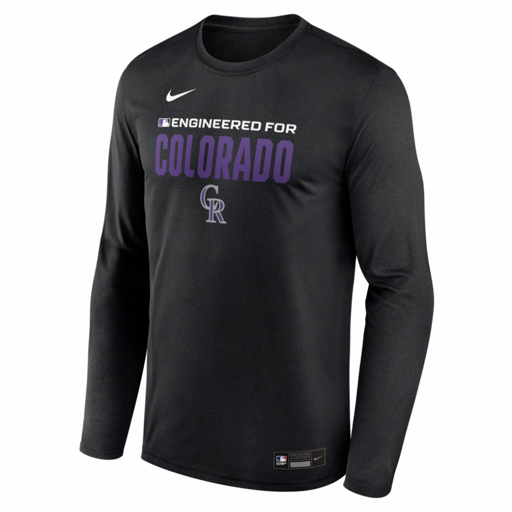 Colorado Rockies Nike Authentic Collection Legend Dri-FIT Long Sleeve T-Shirt - Black T-shirts