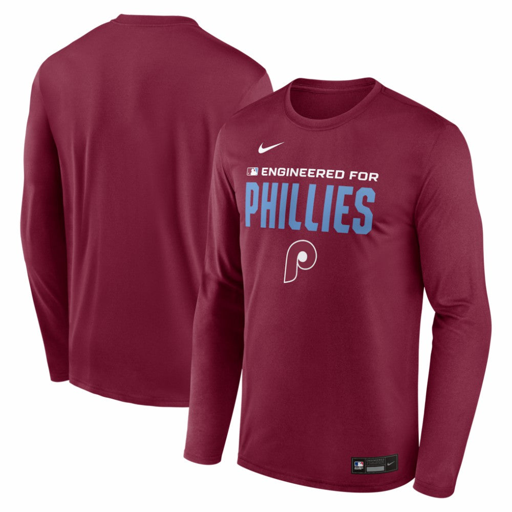 Philadelphia Phillies Nike Authentic Collection Legend Dri-FIT Long Sleeve T-Shirt - Burgundy T-shirts