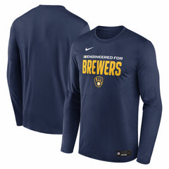Milwaukee Brewers Nike Authentic Collection Legend Dri-FIT Long Sleeve T-Shirt - Navy T-shirts