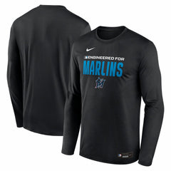 Miami Marlins Nike Authentic Collection Legend Dri-FIT Long Sleeve T-Shirt - Black T-shirts