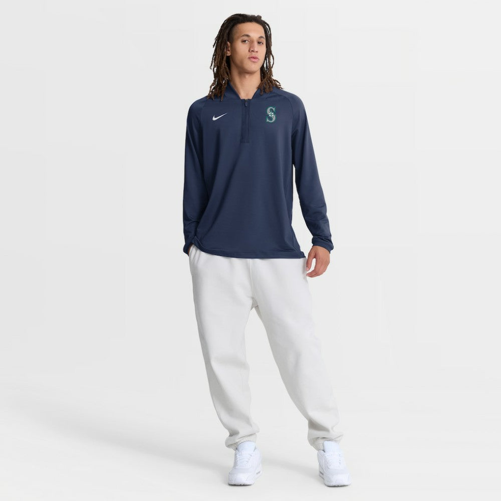 Seattle Mariners Nike Authentic Collection Dri-FIT Raglan Half-Zip Pullover - Navy Pullover