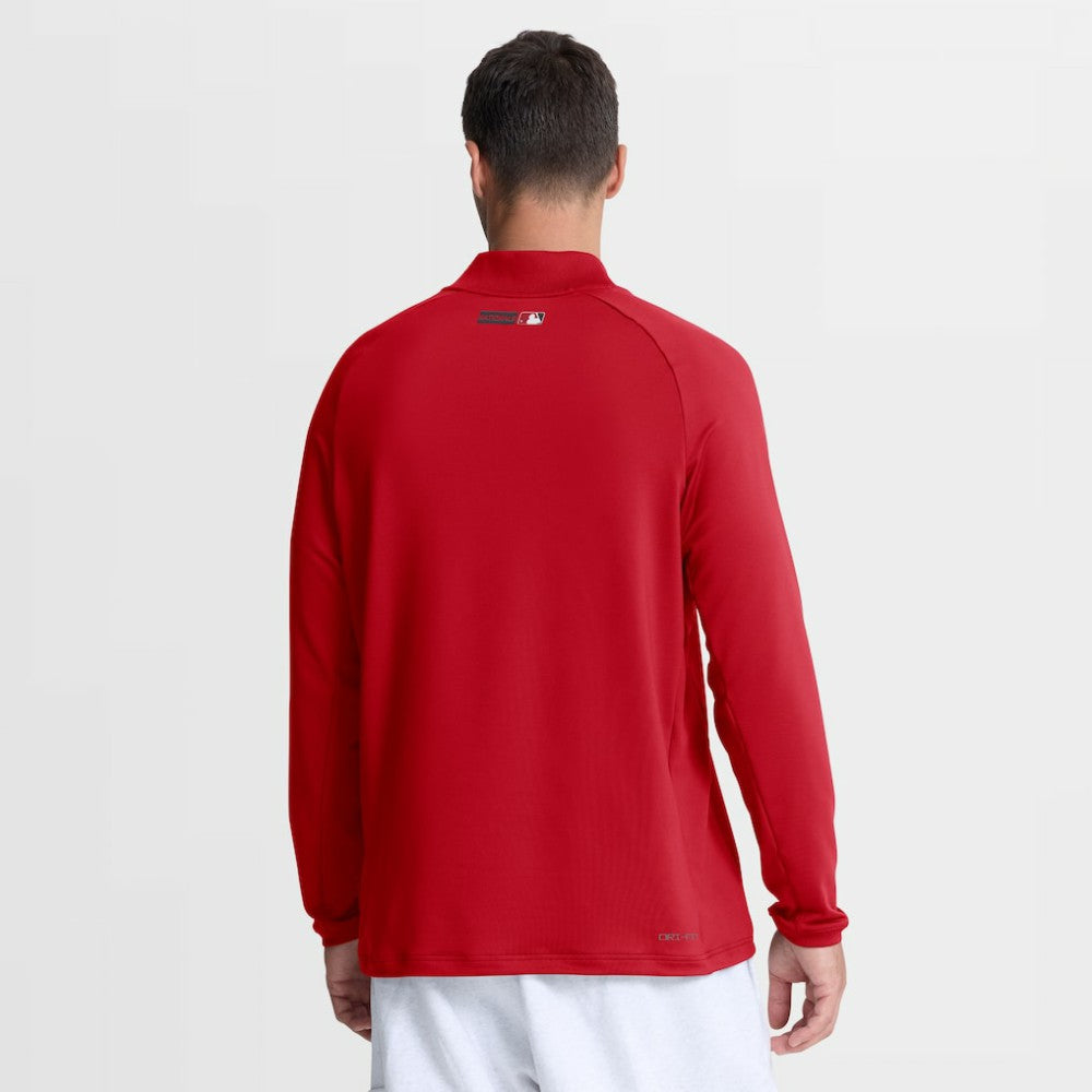 Washington Nationals Nike Authentic Collection Dri-FIT Raglan Half-Zip Pullover - Red Pullover