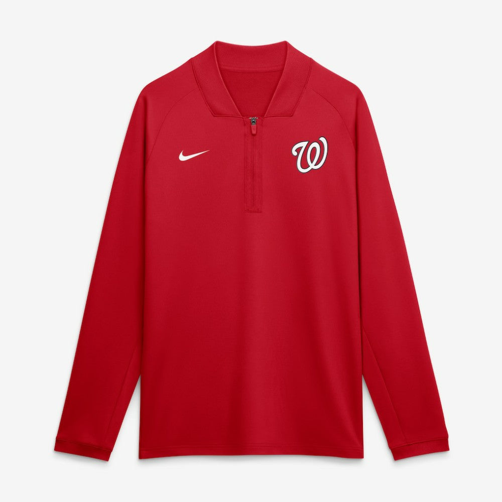 Washington Nationals Nike Authentic Collection Dri-FIT Raglan Half-Zip Pullover - Red Pullover