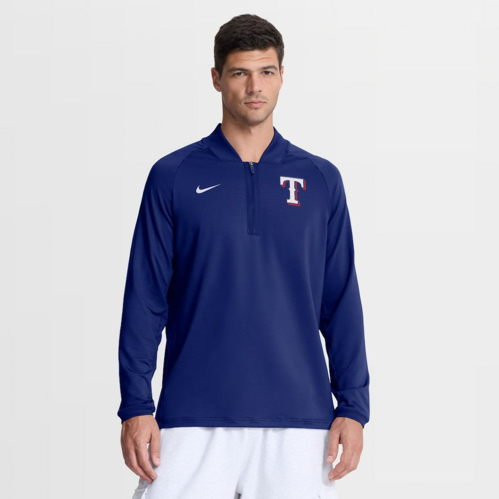 Texas Rangers Nike Authentic Collection Dri-FIT Raglan Half-Zip Pullover - Royal Pullover