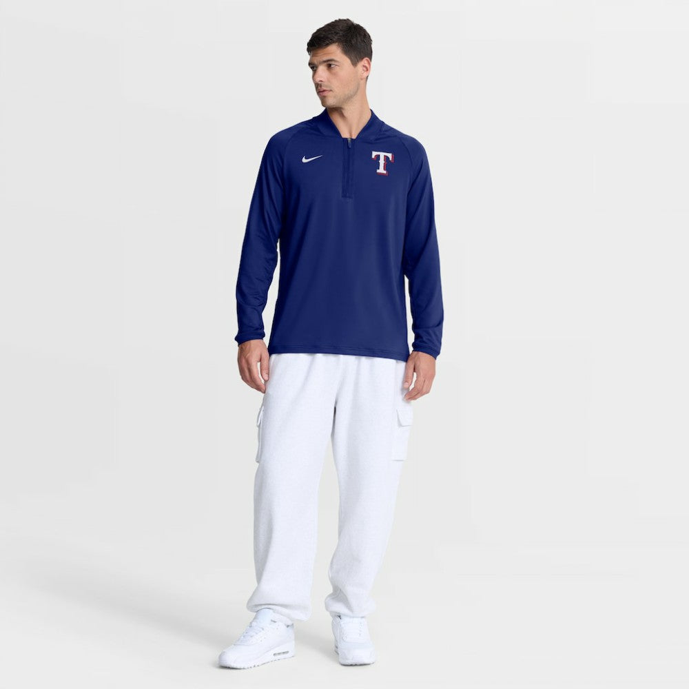 Texas Rangers Nike Authentic Collection Dri-FIT Raglan Half-Zip Pullover - Royal Pullover