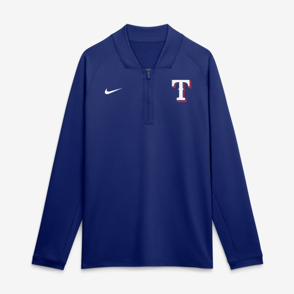 Texas Rangers Nike Authentic Collection Dri-FIT Raglan Half-Zip Pullover - Royal Pullover