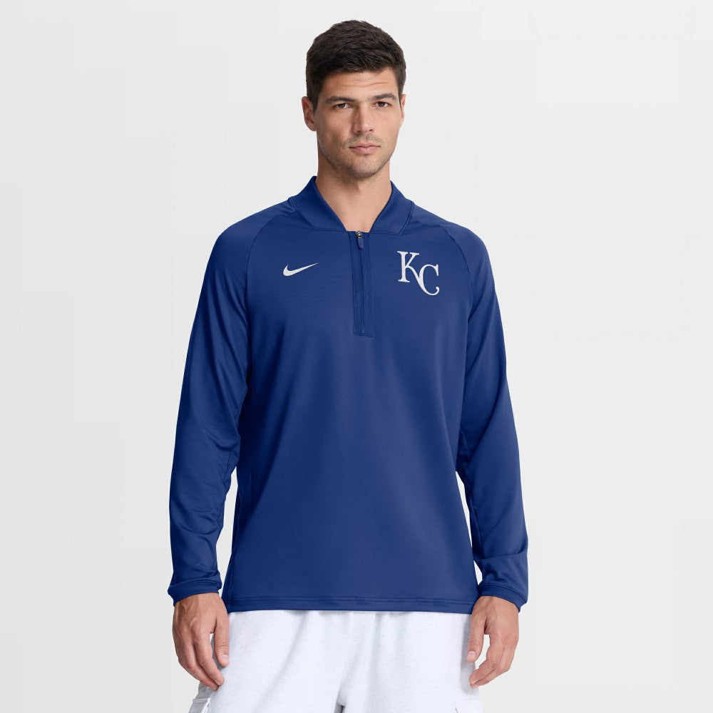 Kansas City Royals Nike Authentic Collection Dri-FIT Raglan Half-Zip Pullover - Royal Pullover