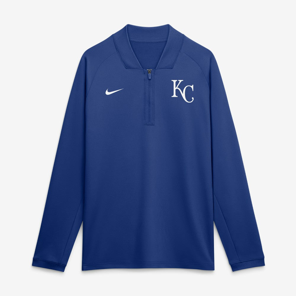 Kansas City Royals Nike Authentic Collection Dri-FIT Raglan Half-Zip Pullover - Royal Pullover