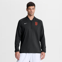 San Francisco Giants Nike Authentic Collection Dri-FIT Raglan Half-Zip Pullover - Black Pullover