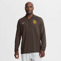 San Diego Padres Nike Authentic Collection Dri-FIT Raglan Half-Zip Pullover - Brown Pullover