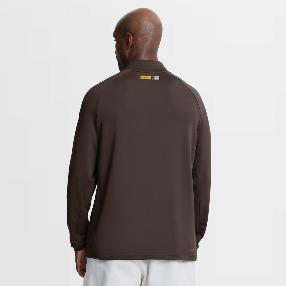 San Diego Padres Nike Authentic Collection Dri-FIT Raglan Half-Zip Pullover - Brown Pullover