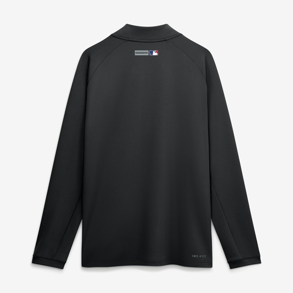 Los Angeles Dodgers Nike Authentic Collection Dri-FIT Raglan Half-Zip Pullover - Black Pullover