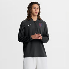 New York Mets Nike Authentic Collection Dri-FIT Raglan Half-Zip Pullover - Black Pullover