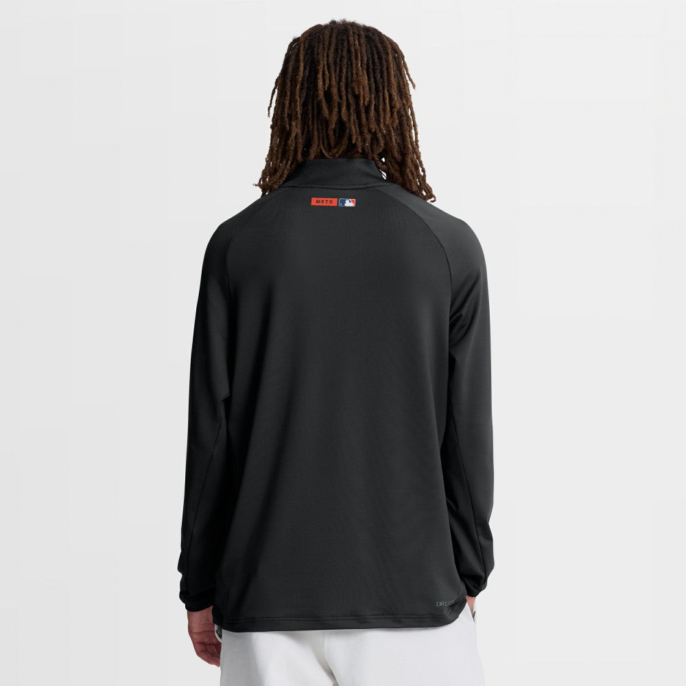 New York Mets Nike Authentic Collection Dri-FIT Raglan Half-Zip Pullover - Black Pullover