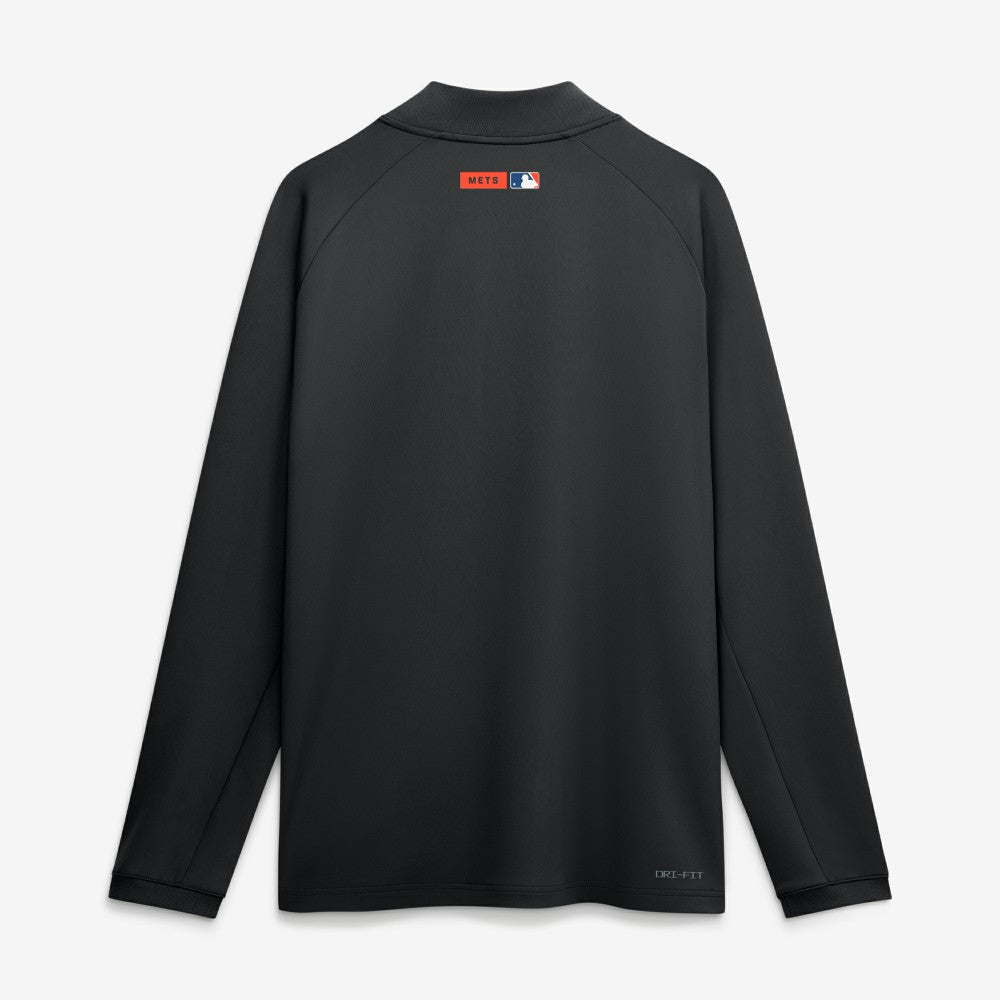 New York Mets Nike Authentic Collection Dri-FIT Raglan Half-Zip Pullover - Black Pullover