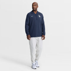 Los Angeles Dodgers Nike Authentic Collection Dri-FIT Raglan Half-Zip Pullover - Navy Pullover