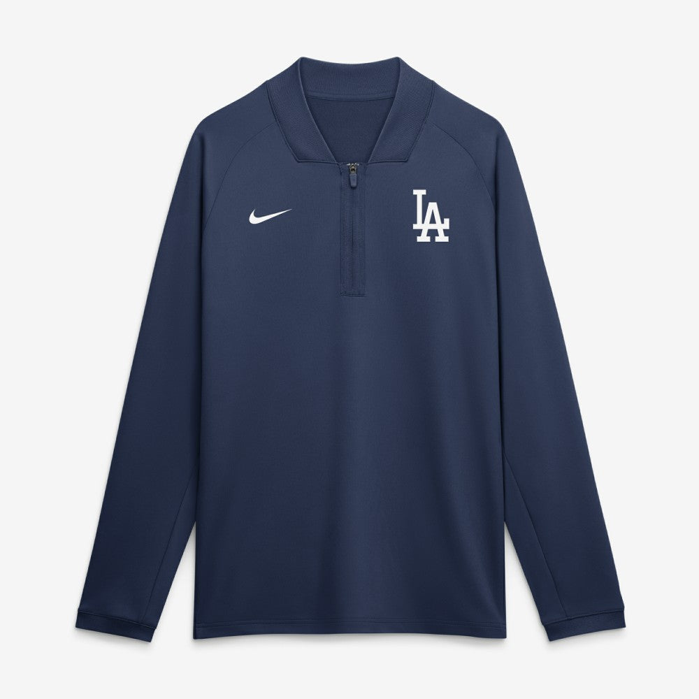 Los Angeles Dodgers Nike Authentic Collection Dri-FIT Raglan Half-Zip Pullover - Navy Pullover