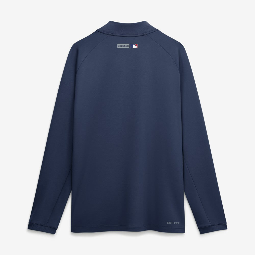 Los Angeles Dodgers Nike Authentic Collection Dri-FIT Raglan Half-Zip Pullover - Navy Pullover