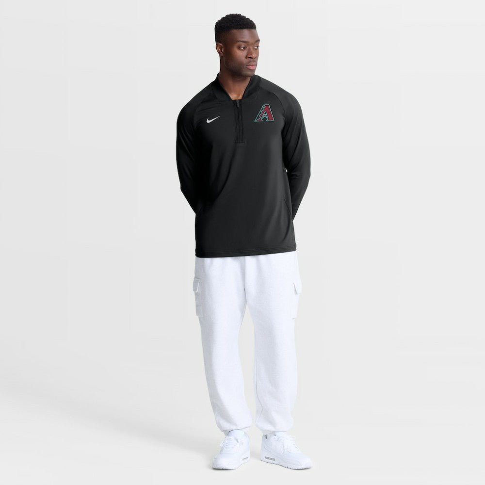 Arizona Diamondbacks Nike Authentic Collection Dri-FIT Raglan Half-Zip Pullover - Black Pullover