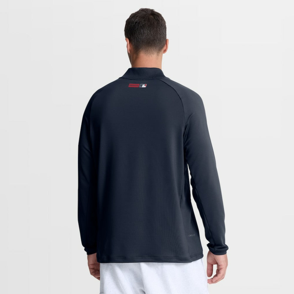 Atlanta Braves Nike Authentic Collection Dri-FIT Raglan Half-Zip Pullover - Navy Pullover