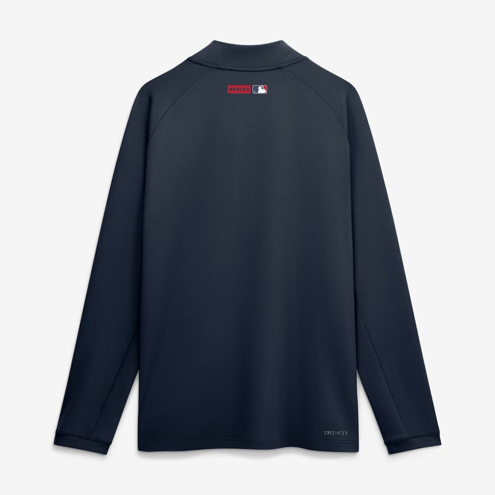 Atlanta Braves Nike Authentic Collection Dri-FIT Raglan Half-Zip Pullover - Navy Pullover