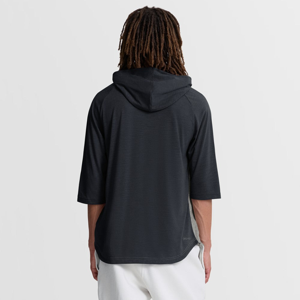Cleveland Guardians Nike Authentic Collection Flux Dri-FIT Raglan 3/4-Sleeve Hooded T-Shirt - Gray T-shirts