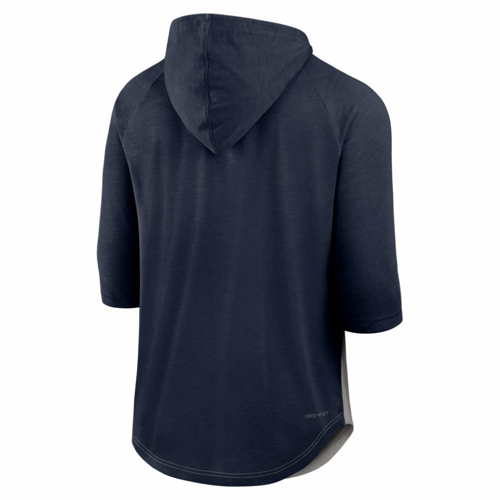 Atlanta Braves Nike Authentic Collection Flux Dri-FIT Raglan 3/4-Sleeve Hooded T-Shirt - Gray T-shirts