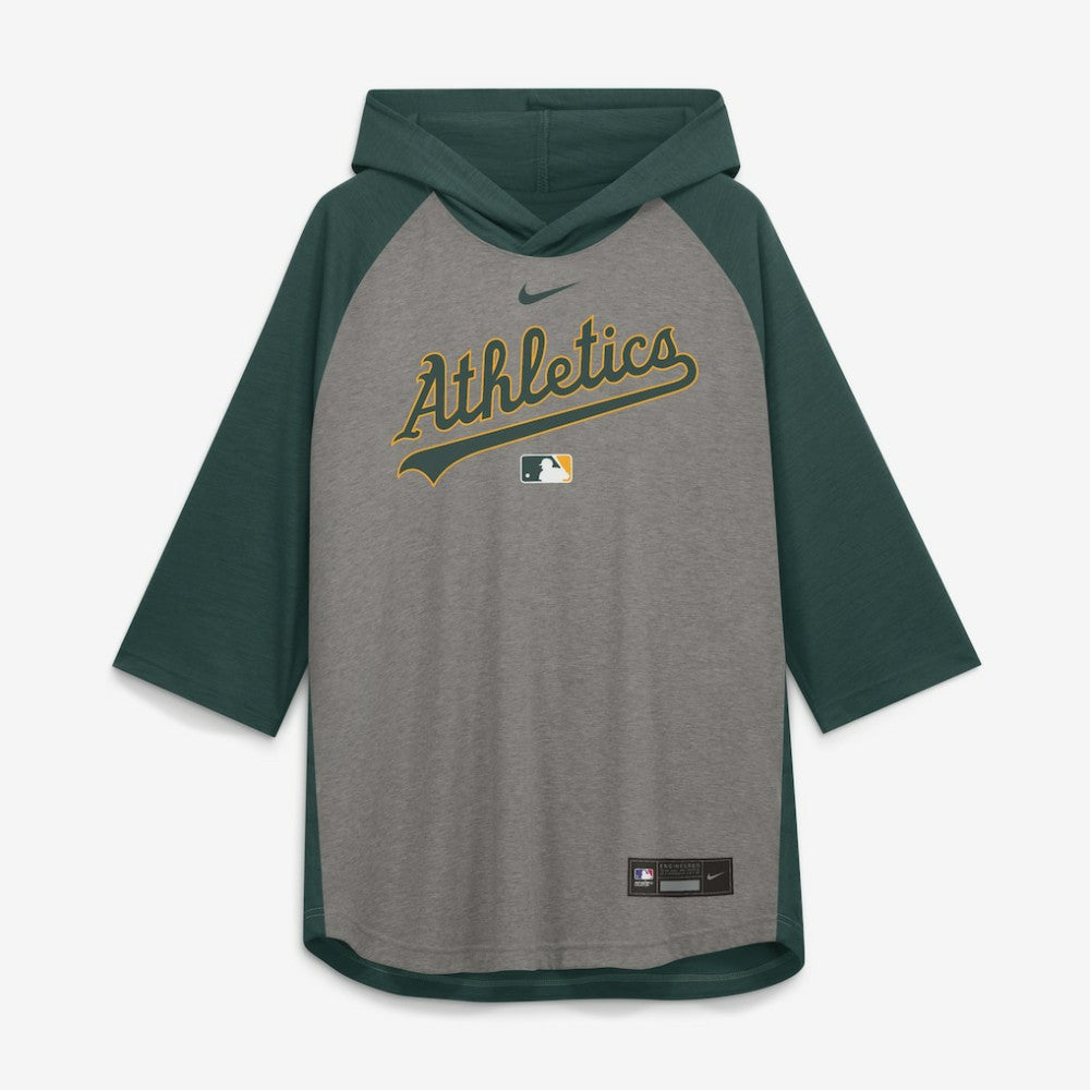 Athletics Nike Authentic Collection Flux Dri-FIT Raglan 3/4-Sleeve Hooded T-Shirt - Gray T-shirts
