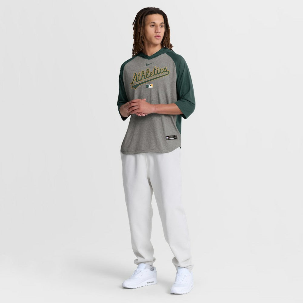 Athletics Nike Authentic Collection Flux Dri-FIT Raglan 3/4-Sleeve Hooded T-Shirt - Gray T-shirts