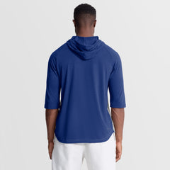 New York Mets Nike Authentic Collection Flux Dri-FIT Raglan 3/4-Sleeve Hooded T-Shirt - Gray T-shirts