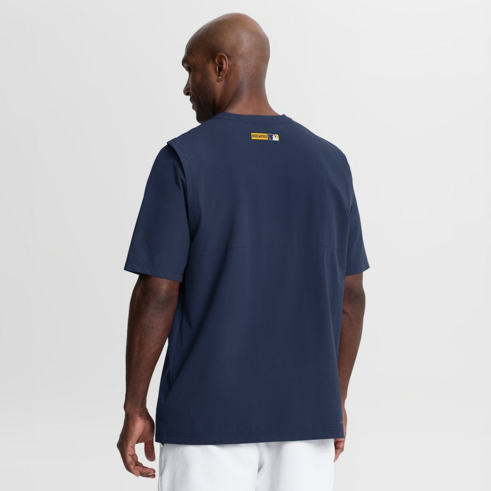 Milwaukee Brewers Nike Authentic Collection Dri-FIT Quarter-Zip Windshirt - Navy