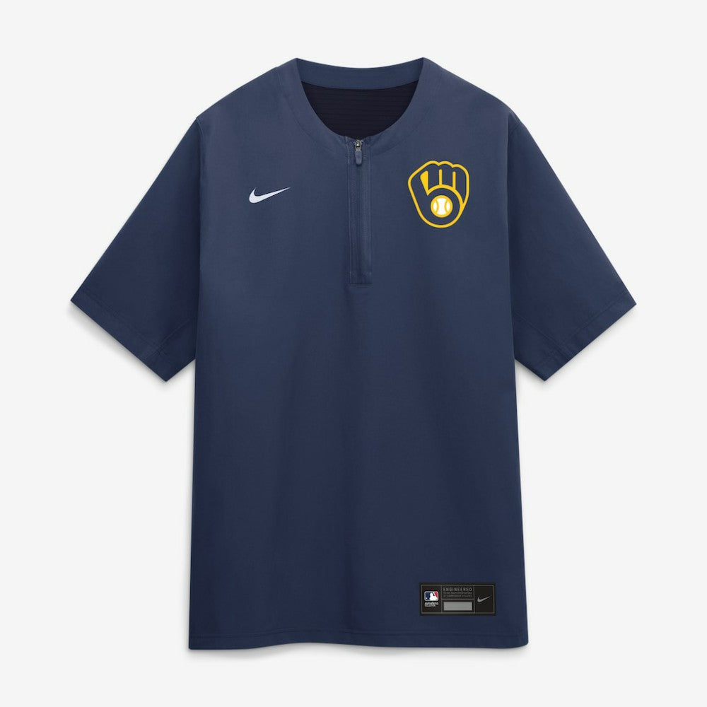 Milwaukee Brewers Nike Authentic Collection Dri-FIT Quarter-Zip Windshirt - Navy