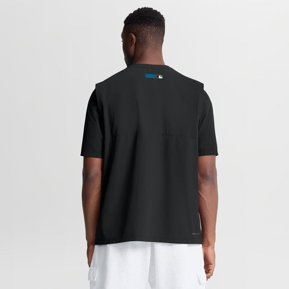 Miami Marlins Nike Authentic Collection Dri-FIT Quarter-Zip Windshirt - Black