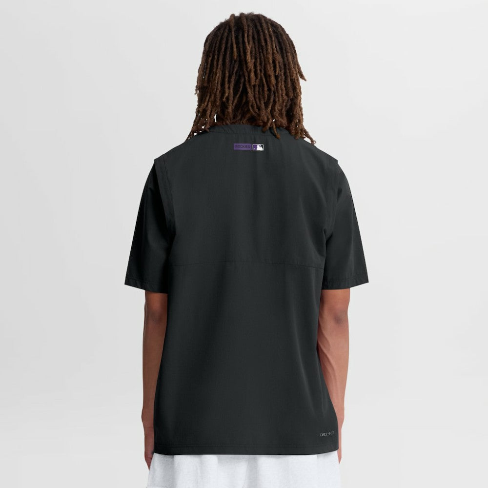 Colorado Rockies Nike Authentic Collection Dri-FIT Quarter-Zip Windshirt - Black
