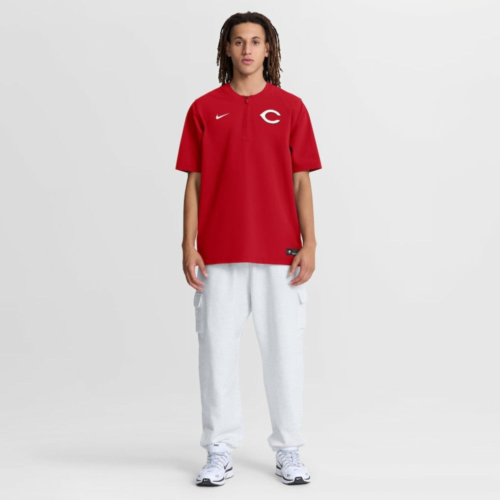 Cincinnati Reds Nike Authentic Collection Dri-FIT Quarter-Zip Windshirt - Red