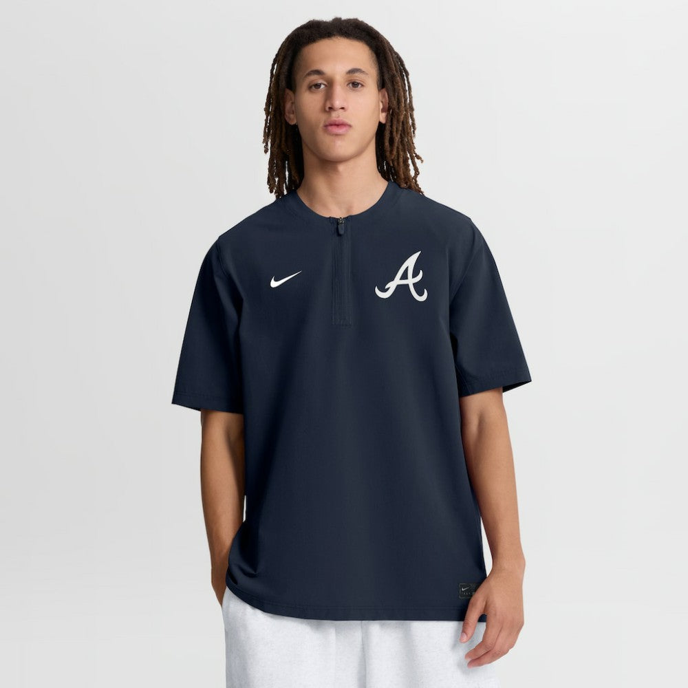 Atlanta Braves Nike Authentic Collection Dri-FIT Quarter-Zip Windshirt - Navy