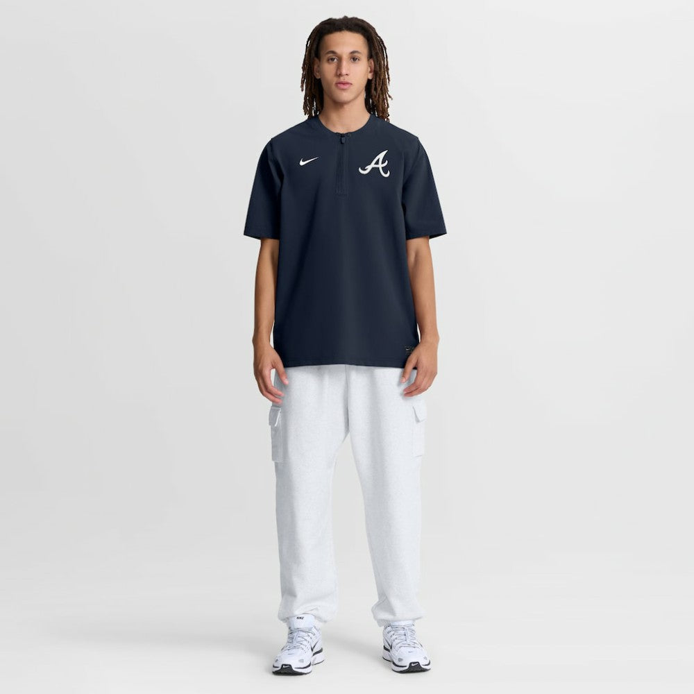 Atlanta Braves Nike Authentic Collection Dri-FIT Quarter-Zip Windshirt - Navy