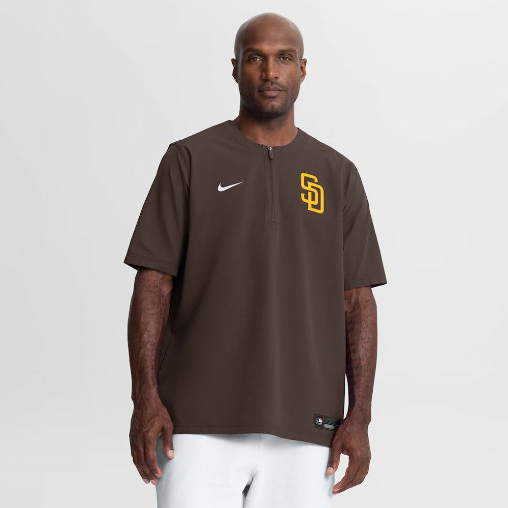 San Diego Padres Nike Authentic Collection Dri-FIT Quarter-Zip Windshirt - Brown