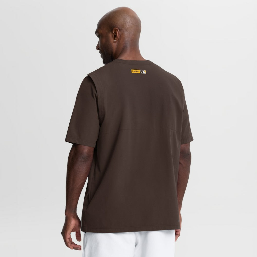 San Diego Padres Nike Authentic Collection Dri-FIT Quarter-Zip Windshirt - Brown