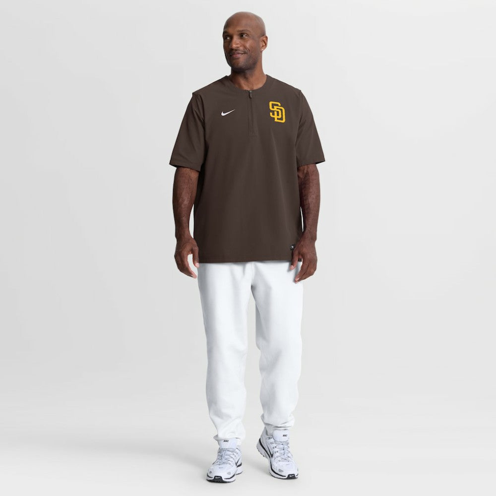San Diego Padres Nike Authentic Collection Dri-FIT Quarter-Zip Windshirt - Brown
