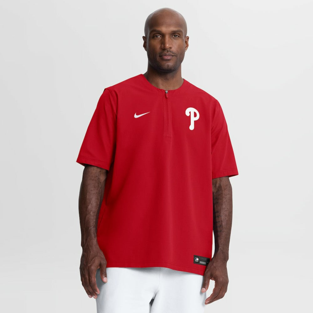 Philadelphia Phillies Nike Authentic Collection Dri-FIT Quarter-Zip Windshirt - Red